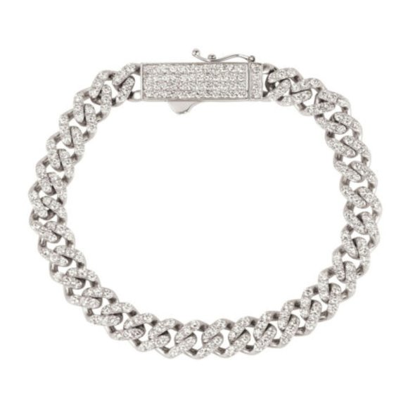 5.00 Carat Natural Diamond Miami Cuban Bracelet G SI 14K White Gold 7''
